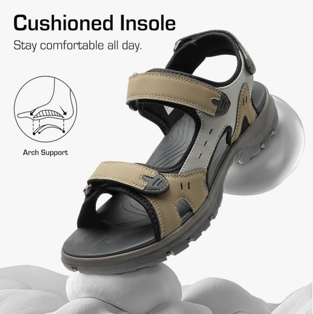 Dream Pairs Men’s Sand Color Arch Support Hiking Sandals Size 11 EUC - Picture 4 of 10